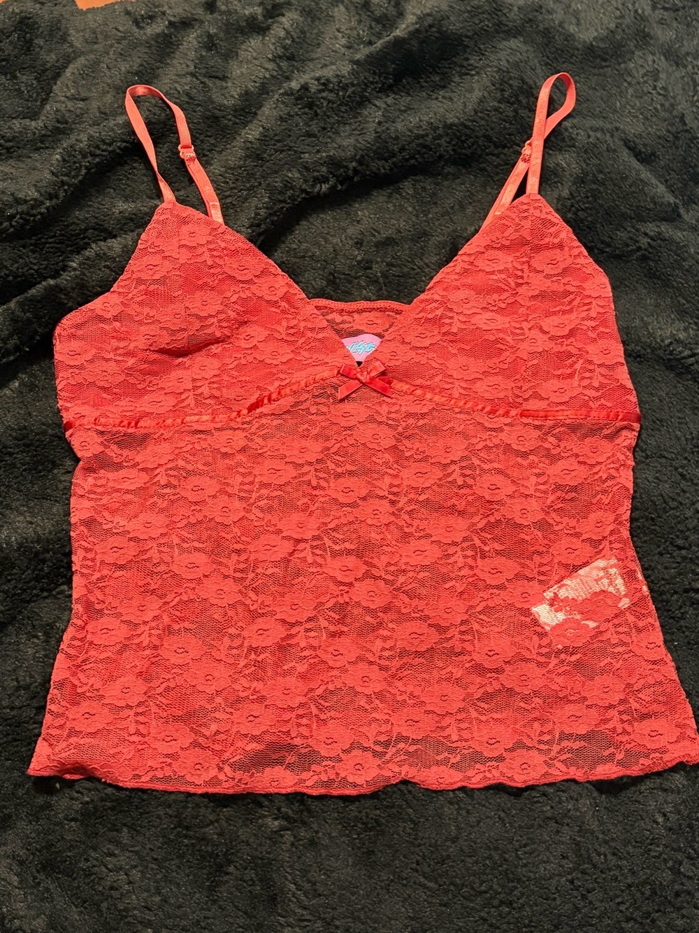 Edikted Red Lace Camisole with Adjustable Straps